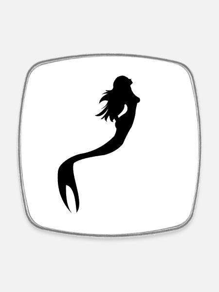 Mermaid, mermaid - Square fridge magnet - white