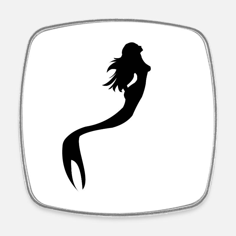 Mermaid, mermaid - Square fridge magnet - white