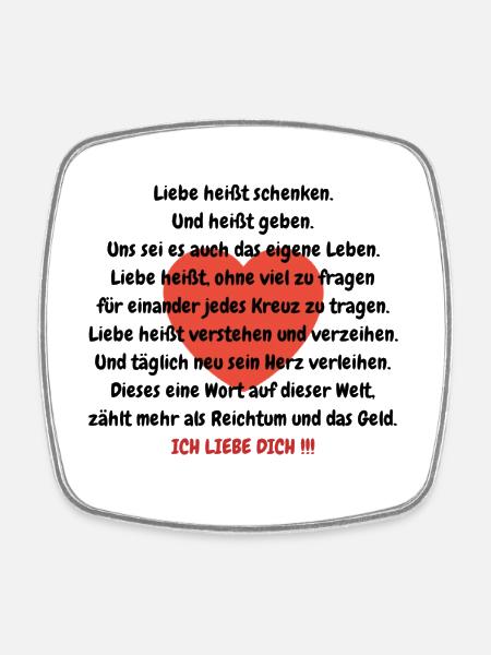 liebe - Viereckiger Kühlschrankmagnet - Weiß