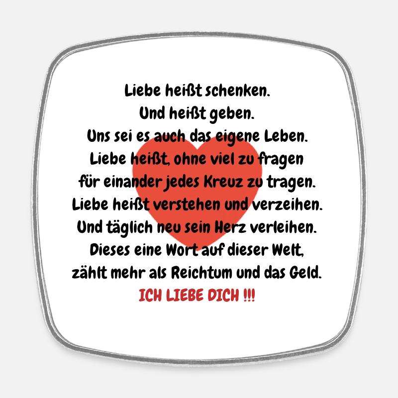 liebe - Viereckiger Kühlschrankmagnet - Weiß
