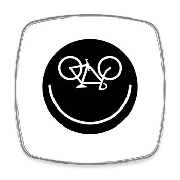 Fahrrad Smile, Sticker - Viereckiger Kühlschrankmagnet - Weiß - Vorne