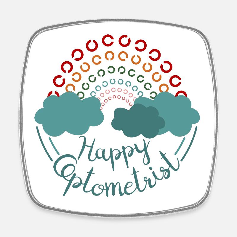 Happy Optometrist Arc-en-ciel - Magnet carré - blanc