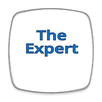 The Expert Typo Tee - Viereckiger Kühlschrankmagnet - Weiß - Vorne