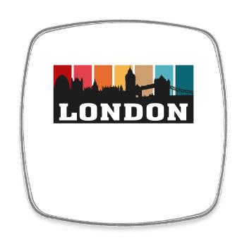 Londres Angleterre Voyage Skyline Souvenir Silhouette - Magnet carré - blanc - Devant