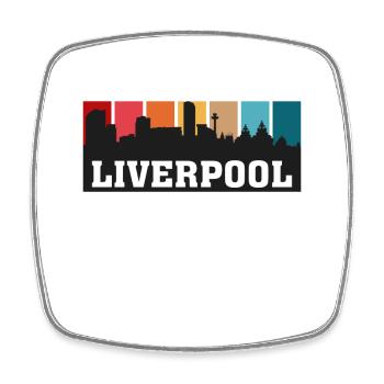 Liverpool Angleterre Voyage Souvenir Skyline Landmark - Magnet carré - blanc - Devant