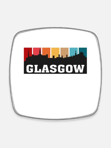 Glasgow Ecosse Voyage Skyline Souvenir Landmark - Magnet carré - blanc