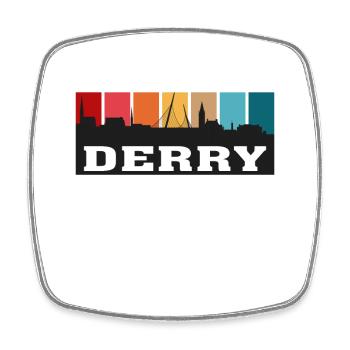 Derry Nordirland Travel Souvenir Skyline - Viereckiger Kühlschrankmagnet - Weiß - Vorne