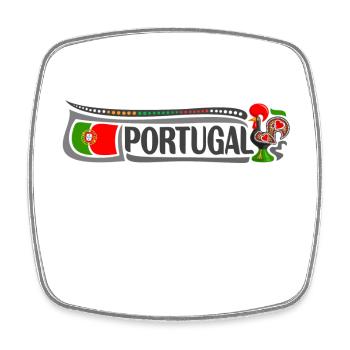 Portugal Travel Souvenir Landmark Portugiesische Flagge - Viereckiger Kühlschrankmagnet - Weiß - Vorne