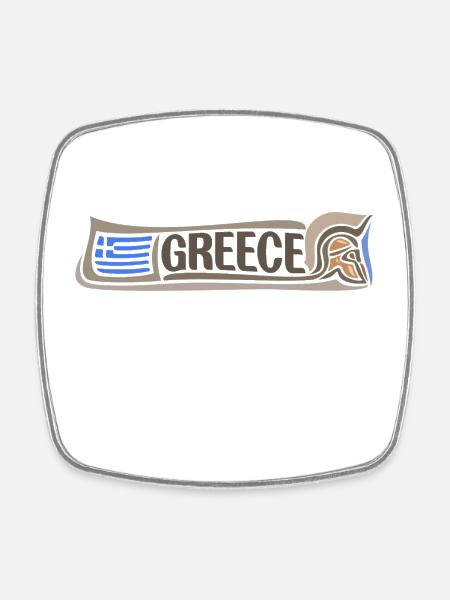 Grèce Voyage Souvenir Landmark Drapeau grec Sticker - Magnet carré - blanc