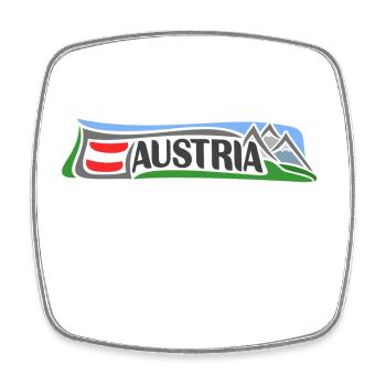 Autriche Voyage Souvenir Landmark Drapeau Autrichien - Magnet carré - blanc - Devant
