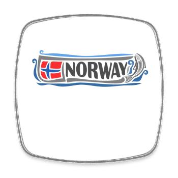 Norwegen Landmark Travel Souvenir Norwegische Flagge - Viereckiger Kühlschrankmagnet - Weiß - Vorne