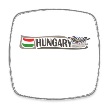 Ungarn Landmark Travel Souvenir Ungarische Flagge - Viereckiger Kühlschrankmagnet - Weiß - Vorne