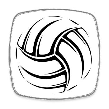 Volleyball Zeichnung Symbol Illustration Skizze - Viereckiger Kühlschrankmagnet - Weiß - Vorne