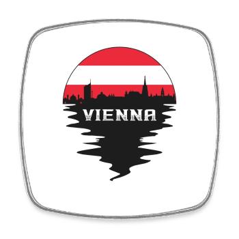 Vienne Autriche Skyline Silhouette Drapeau Autrichien Tr - Magnet carré - blanc - Devant