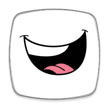Minimalist Lips & Eye Black - Square fridge magnet - white - Front