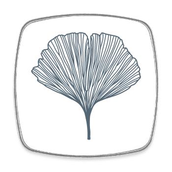 Ginko – Happiness Tree - Square fridge magnet - white - Front