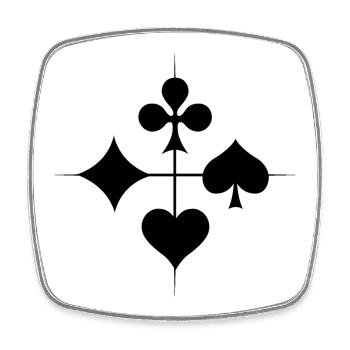 skat poker spielkarten spielfarben play cards - Viereckiger Kühlschrankmagnet - Weiß - Vorne