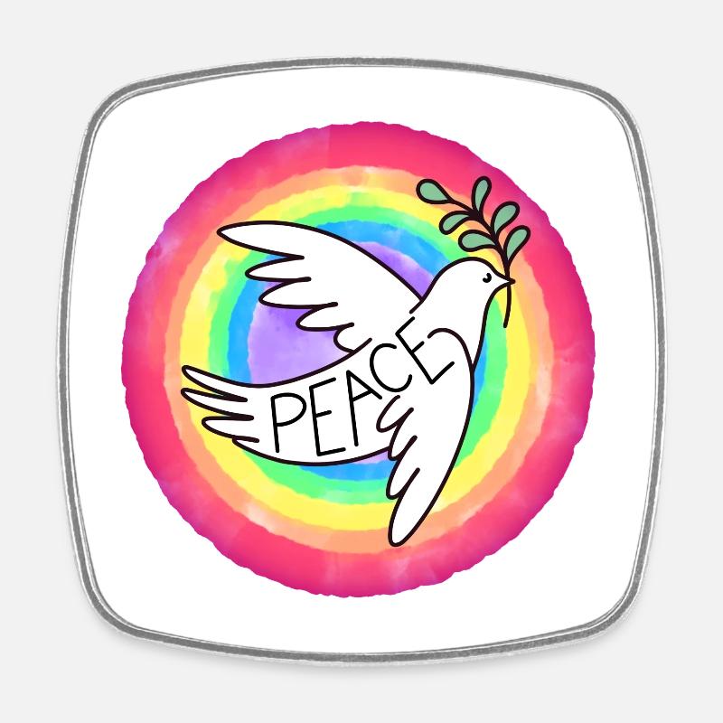 Peace Dove - Viereckiger Kühlschrankmagnet - Weiß