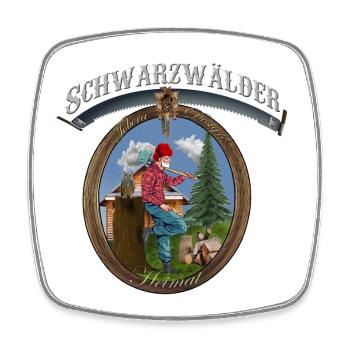 Schwarzwald Heimat Holzfäller Logo - Viereckiger Kühlschrankmagnet - Weiß - Vorne