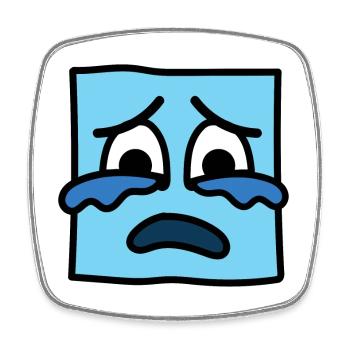 Funny Square Emoji Emoticon Kawaii Expression Face - Square fridge magnet - white - Front