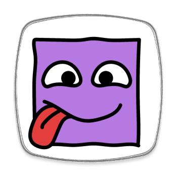 Funny Square Emoji Emoticon Kawaii Expression Face - Square fridge magnet - white - Front