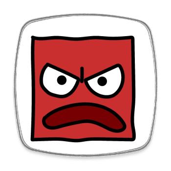 Lustiges quadratisches Emoji Emoticon Kawaii Ausdrucksgesicht - Viereckiger Kühlschrankmagnet - Weiß - Vorne