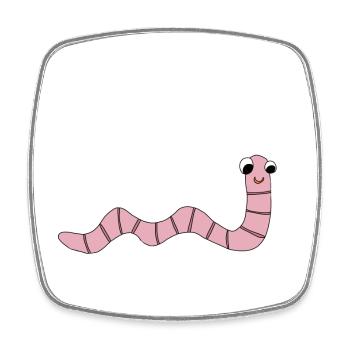 Earthworm *** blank - Square fridge magnet - white - Front