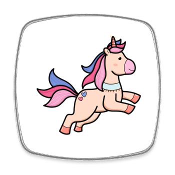 Cute Kawaii Pastel Unicorn Magical Pony - Square fridge magnet - white - Front
