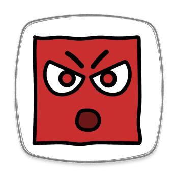 Funny Emoji Emoticon Expression Kawaii Square Face - Square fridge magnet - white - Front