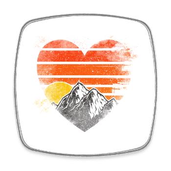 Coeur de montagne - Magnet carré - blanc - Devant