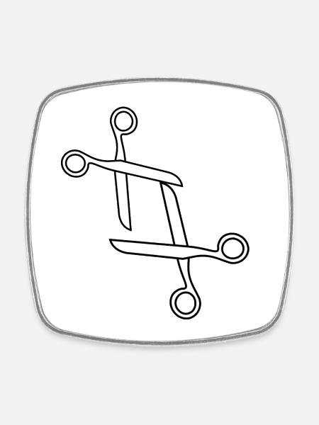 Funny design scissors LGTBQIA+ - Square fridge magnet - white