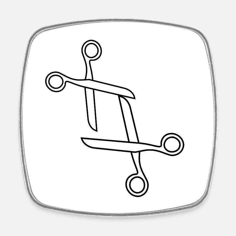Ciseaux design amusants LGTBQIA+ - Magnet carré - blanc
