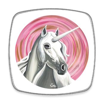 Licorne d'amour - Sonja Ariel von Staden - Magnet carré - blanc - Devant