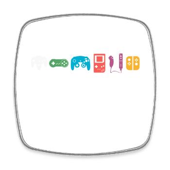 Gaming Symbole Classic Retro Vintage Bunt - Viereckiger Kühlschrankmagnet - Weiß - Vorne
