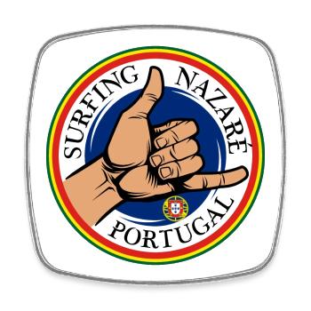 Surfen in Nazaré Portugal - Viereckiger Kühlschrankmagnet - Weiß - Vorne