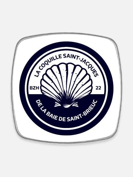 The Coquille Saint Jacques Bay of Saint-Brieuc - Square fridge magnet - white