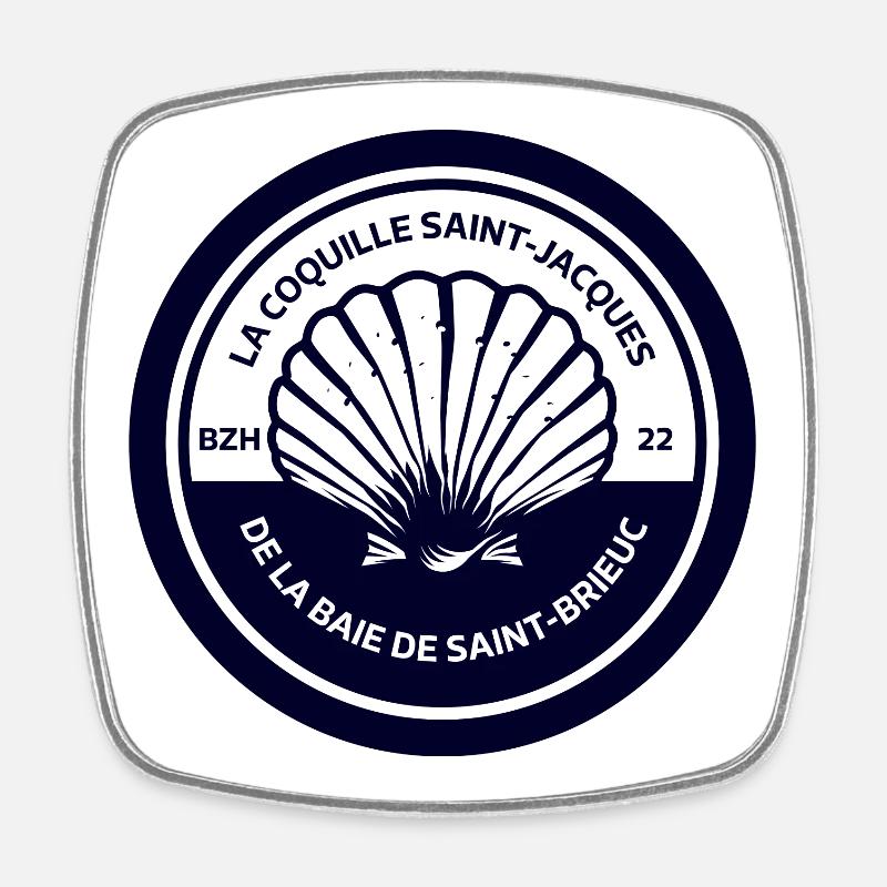 The Coquille Saint Jacques Bay of Saint-Brieuc - Square fridge magnet - white