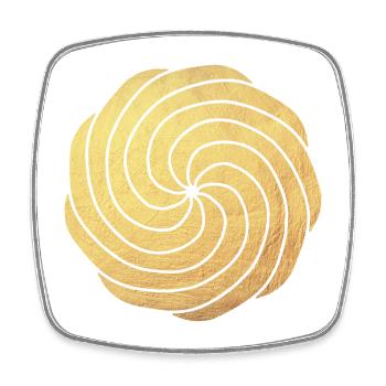 Gold luxury sun yoga energy meditation dynamic - Square fridge magnet - white - Front