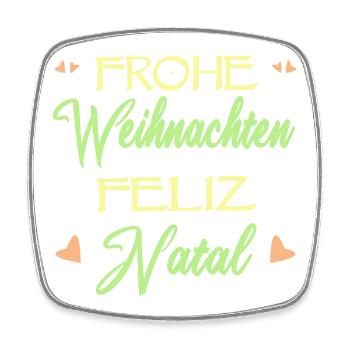 Deutsch-Brasilianer Weihnachten Natal Geschenk - Viereckiger Kühlschrankmagnet - Weiß - Vorne