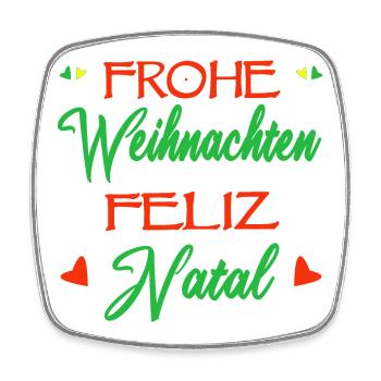 Deutsch-Brasilianer Weihnachten Feliz Natal - Viereckiger Kühlschrankmagnet - Weiß - Vorne