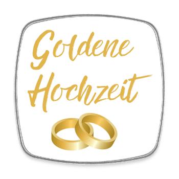 Goldene Hochzeit Eheringe golden Hochzeittag Segen - Viereckiger Kühlschrankmagnet - Weiß - Vorne