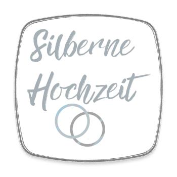 Silberne Hochzeit Eheringe silber 25 Hochzeitstag - Viereckiger Kühlschrankmagnet - Weiß - Vorne