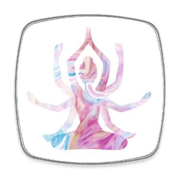 Spirituelles Yoga-Mädchen - Viereckiger Kühlschrankmagnet - Weiß - Vorne