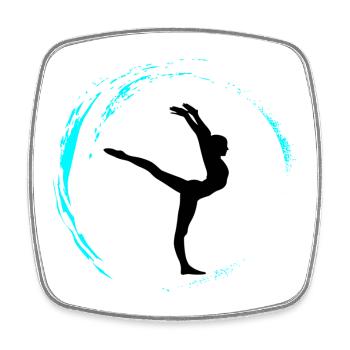 Gymnastics rythmiques - Magnet carré - blanc - Devant