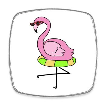 Vacances Flamingo Cool vacances île d’été soleil - Magnet carré - blanc - Devant