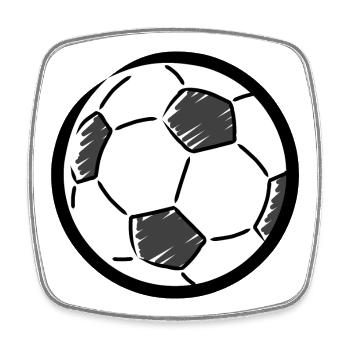Soccer drawing - Square fridge magnet - white - Front