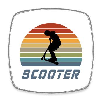 Scooter Vintage Design / Geschenkidee - Viereckiger Kühlschrankmagnet - Weiß - Vorne