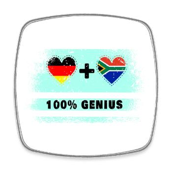 Allemagne et Afrique du Sud 100 % Genial / Cadeau - Magnet carré - blanc - Devant