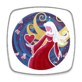 Ange de l’amour heureux Sonja Ariel de Staden - Magnet carré - blanc - Devant