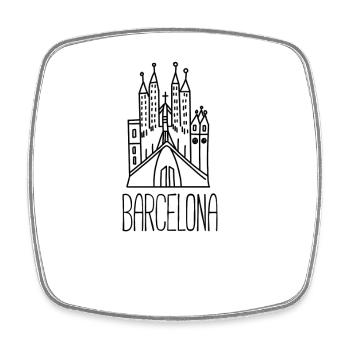 Barcelona - Viereckiger Kühlschrankmagnet - Weiß - Vorne